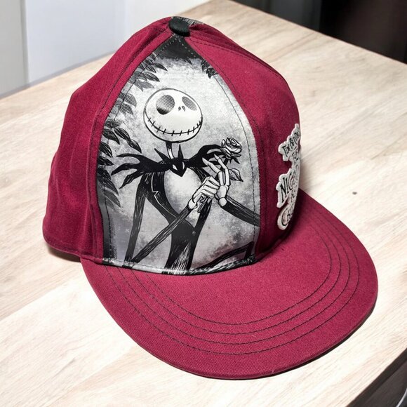 The Nightmare Before Christmas Adjustable Snapback Hat Disney Parks maroon Adult - Picture 4 of 7